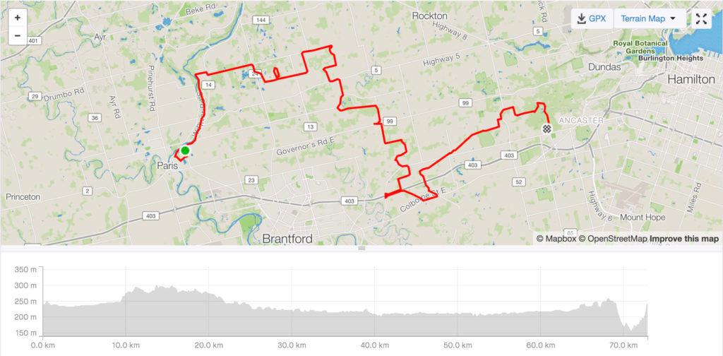 Paris to Ancaster Route