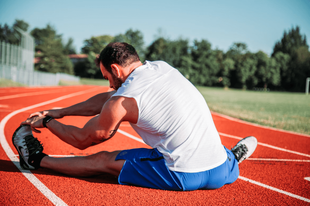 runner stretching